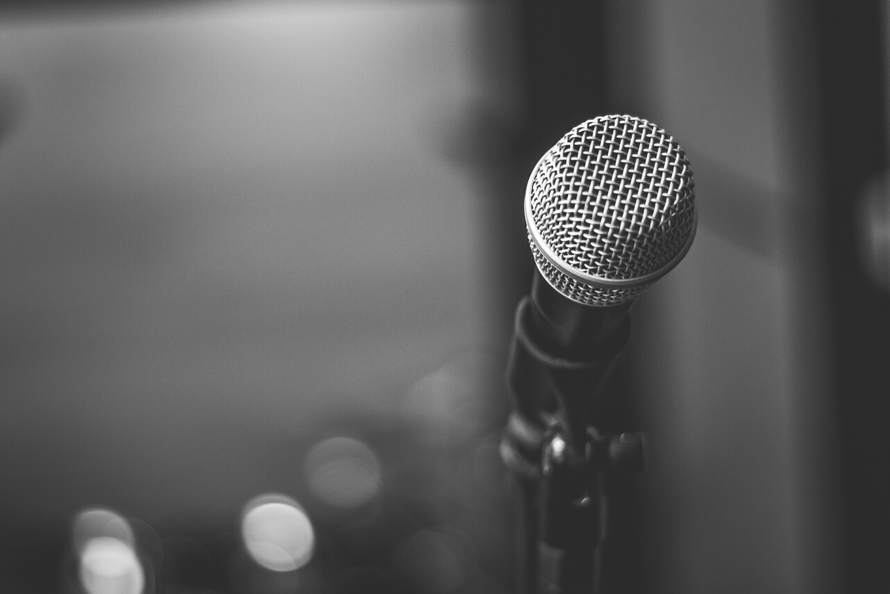Black And White Photo Of Microphone